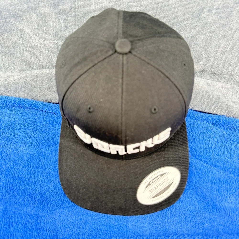 DJ Mackie Hat Black White Embroidered Logo Yupoong Classics Snapback Cap